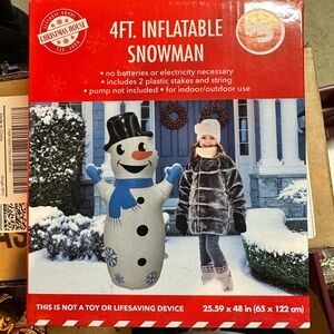 New inflatable 4 foot  frosty snowman blow up toy holidays Christmas winter
